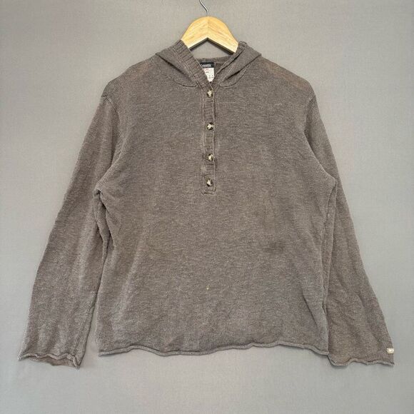 Columbia XCO Women’s Brown/Tan Knit Hoodie Size XL Ramie Blend - Picture 1 of 9